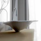 Lavabo de diseño moderno en forma de hoja de faruglio. Viadurini
