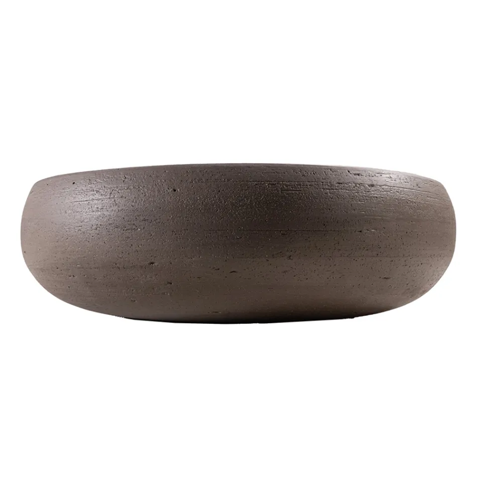 Lavabo de baño sobre encimera en arcilla refractaria Made in Italy - Diego Viadurini