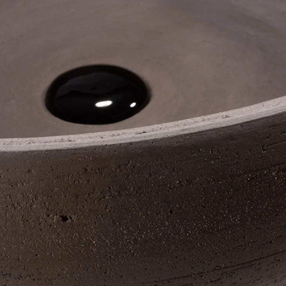 Lavabo de baño sobre encimera en arcilla refractaria Made in Italy - Diego Viadurini