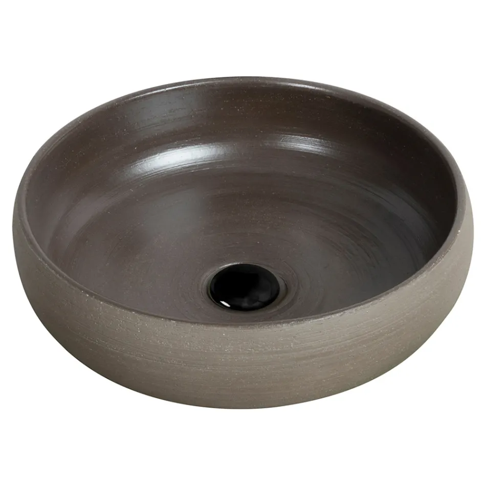 Lavabo de baño sobre encimera en arcilla refractaria Made in Italy - Diego Viadurini