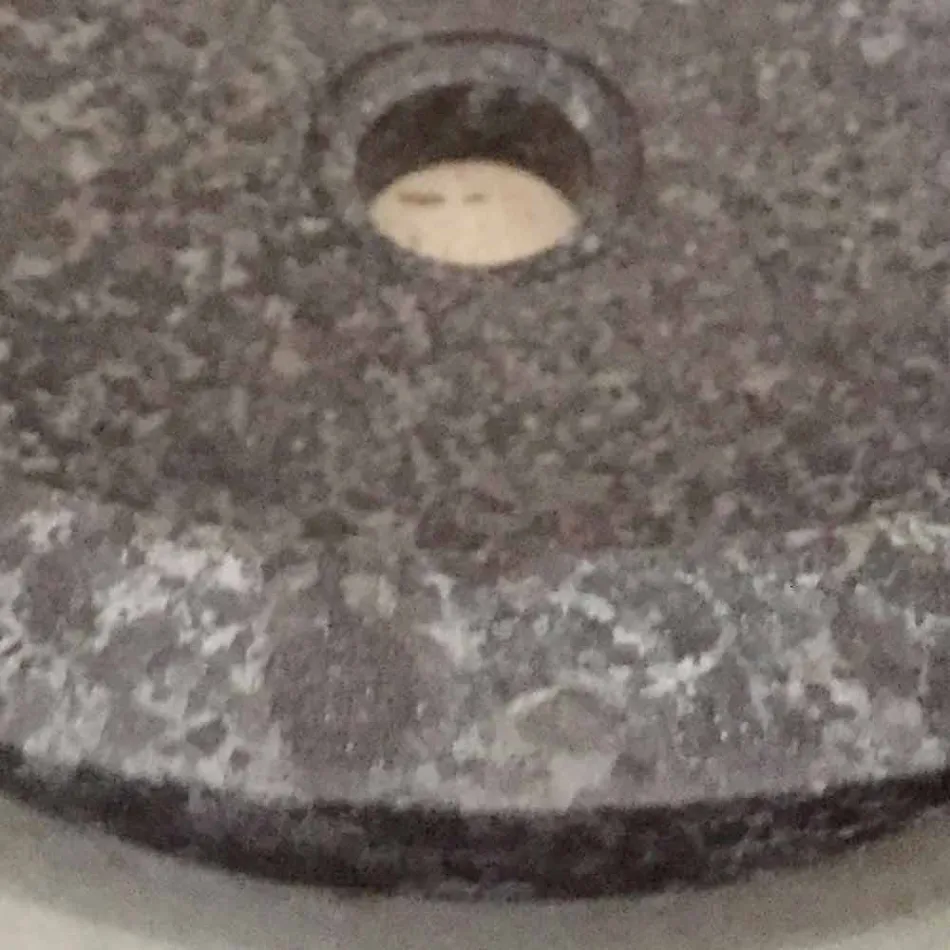 Lavabo sobre encimera de piedra natural gris Levi, diseño moderno Viadurini