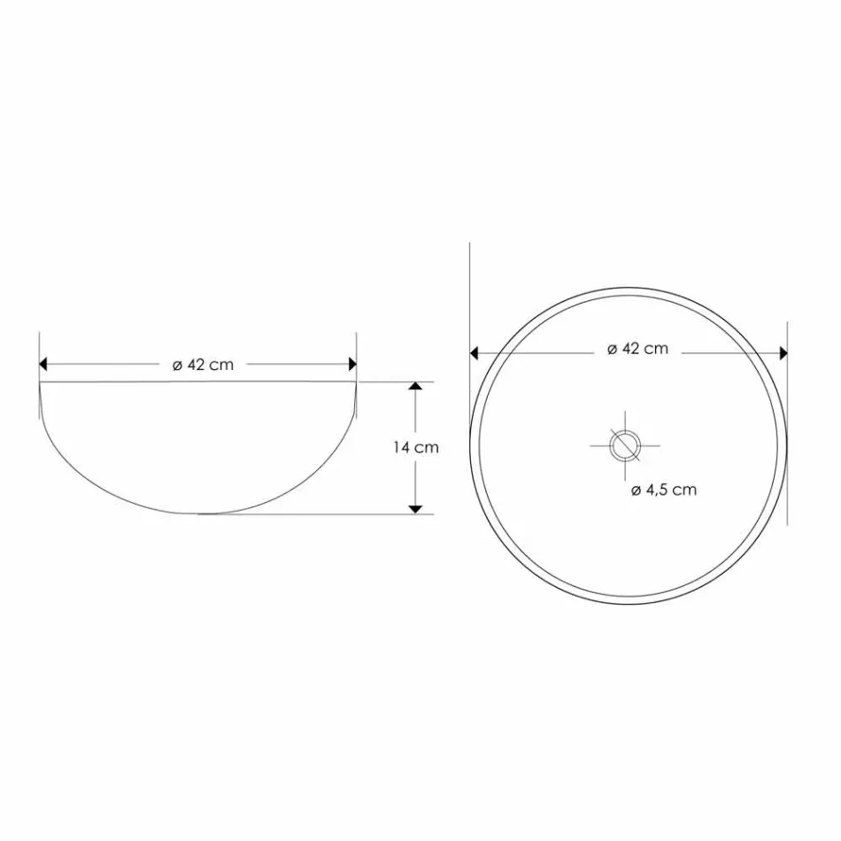 Lavabo sobre encimera para baño en piedra arena forma redonda - Cerasolo Viadurini