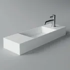 Lavabo de baño sobre encimera o suspendido en cerámica Made in Italy - Act Viadurini