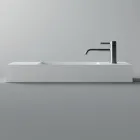 Lavabo de baño sobre encimera o suspendido en cerámica Made in Italy - Act Viadurini