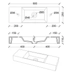 Lavabo de baño sobre encimera o suspendido en cerámica Made in Italy - Act Viadurini