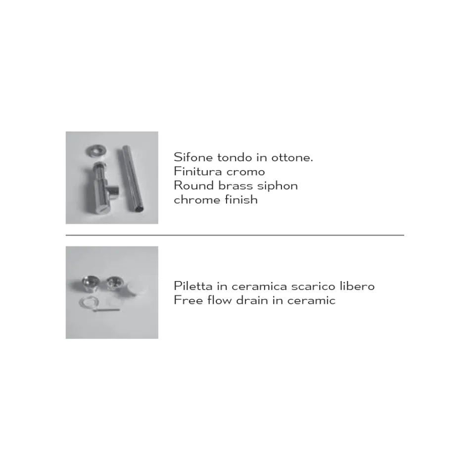 Lavabo de baño sobre encimera o suspendido en cerámica Made in Italy - Act Viadurini