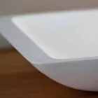 Lavabo sobre encimera rectangular de Solid Surface blanco - Albertina Viadurini