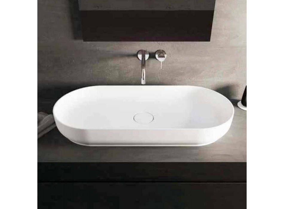 Lavabo de baño de diseño moderno hecho en Italia por Dalmine Maxi Viadurini