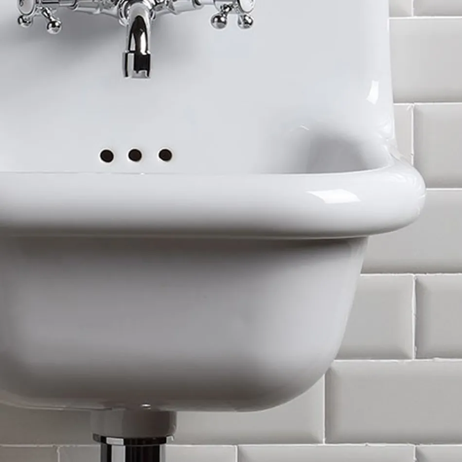 Lavabo de baño independiente en cerámica blanca y coloreada 42 cm - Meridiano Viadurini