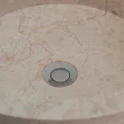 Lavabo de baño independiente en mármol acabado marfil forma cilíndrica - Cremino Viadurini