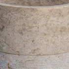 Lavabo de baño independiente en mármol acabado marfil forma cilíndrica - Cremino Viadurini