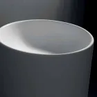 Lavabo de baño independiente en resina blanca con forma cilíndrica - Libertine Viadurini