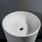 Lavabo de baño independiente en resina blanca con forma cilíndrica - Libertine Viadurini