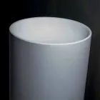 Lavabo de baño independiente en resina blanca con forma cilíndrica - Libertine Viadurini