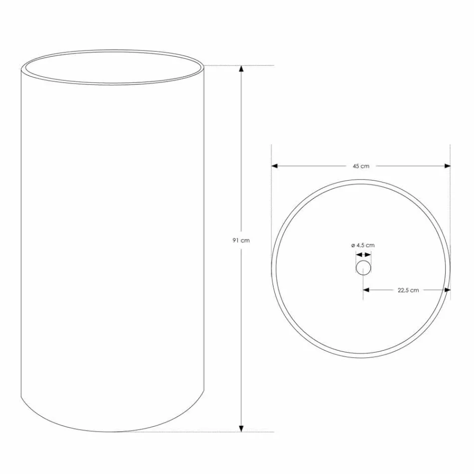 Lavabo de baño independiente en resina blanca con forma cilíndrica - Libertine Viadurini