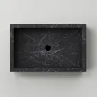 Lavabo de baño en gres porcelánico efecto mármol Made in Italy - Ludmilla Viadurini