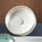 Lavabo de baño en gres porcelánico torneado a mano Made in Italy - Dardos Viadurini