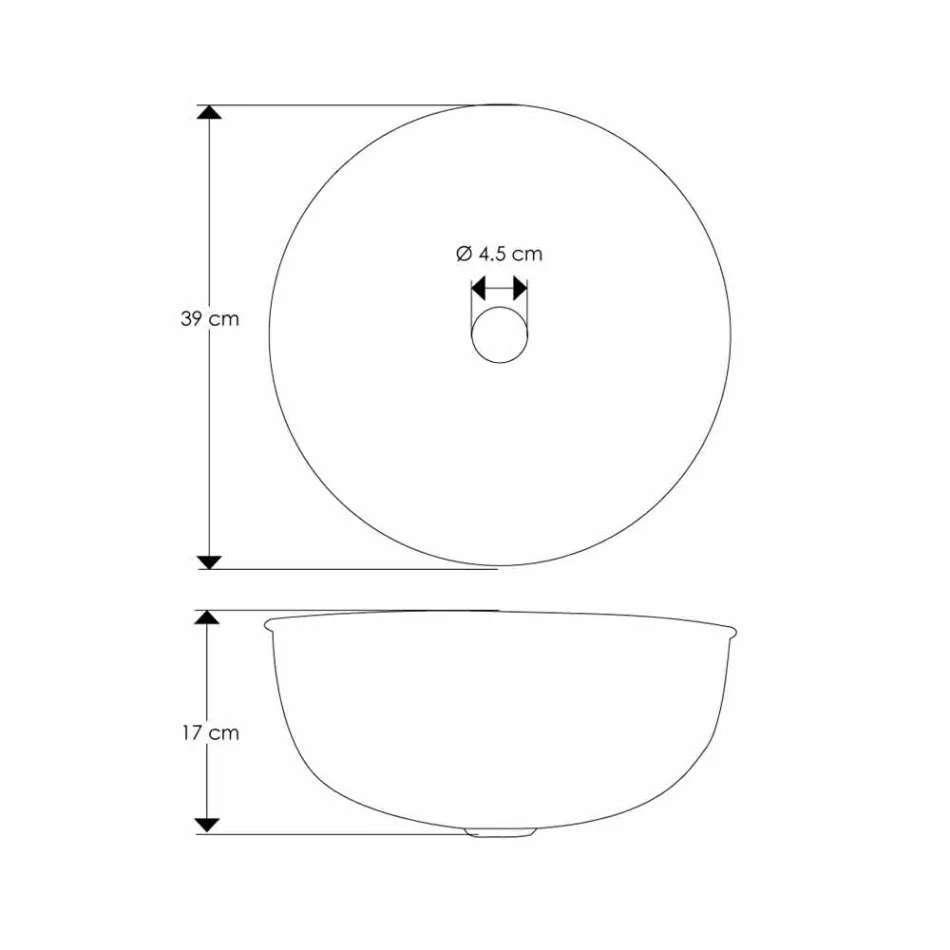 Lavabo sobre encimera redondo de latón cromado martillado - Diamond Viadurini