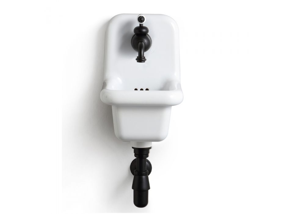 Lavabo de baño suspendido en cerámica coloreada de diseño moderno 26 cm - Jordan Viadurini