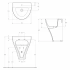 Fregadero de pared cerámico moderno para baño hecho en Italia, Fiorello Viadurini