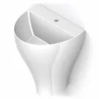 Fregadero de pared cerámico moderno para baño hecho en Italia, Fiorello Viadurini