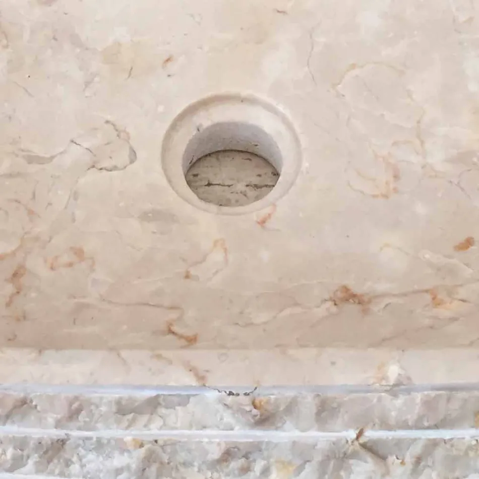 Lavabo oval blanco de Cora, hecho a mano. Viadurini