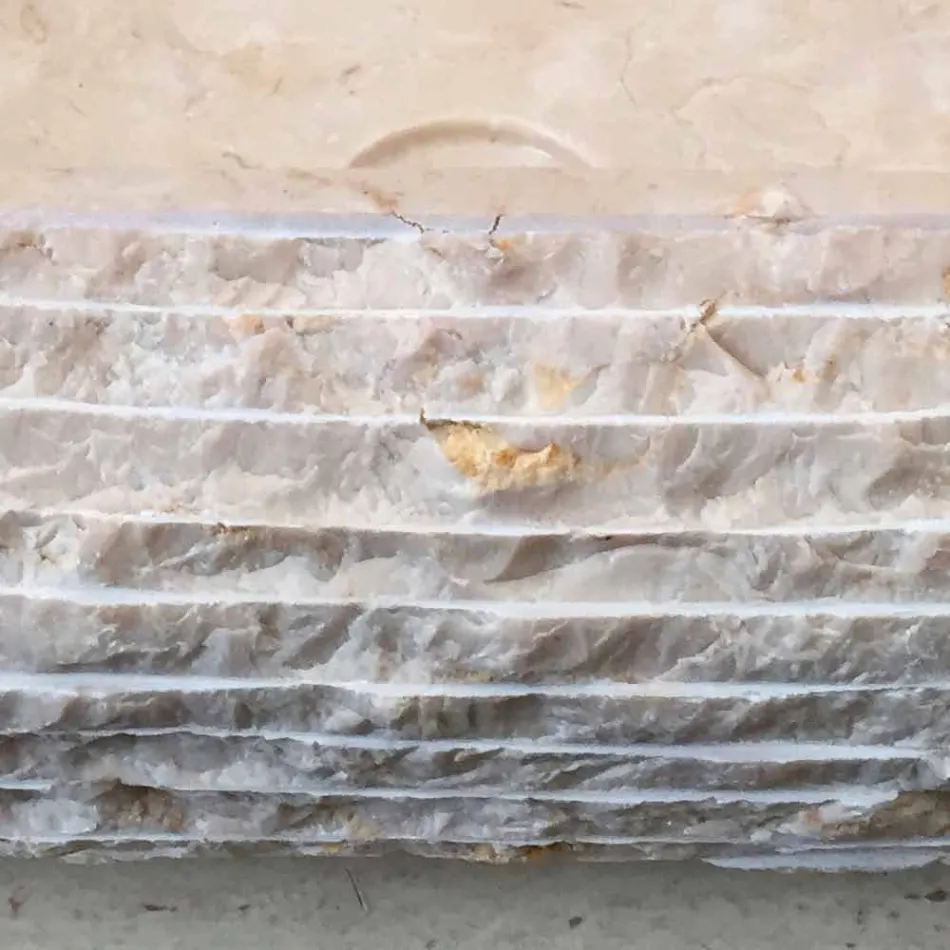 Lavabo oval blanco de Cora, hecho a mano. Viadurini