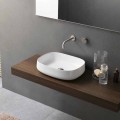 Lavabo sobre encimera de cerámica blanco de diseño moderno Made in Italy - Tune2