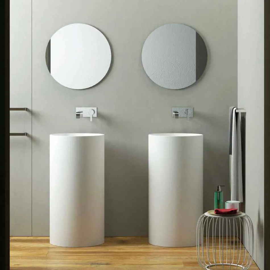 Lavabo de pie cilíndrico autoportante fabricado en Italia, Rumo Viadurini