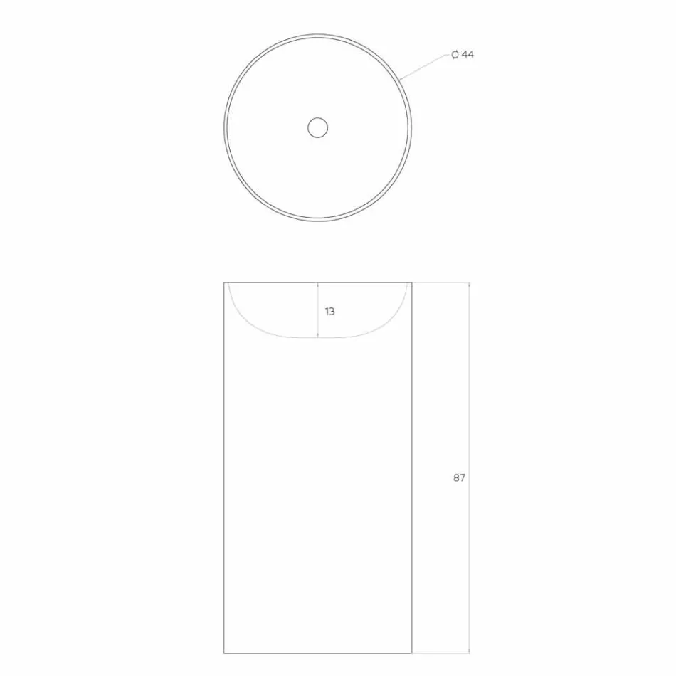 Lavabo de pie cilíndrico autoportante fabricado en Italia, Rumo Viadurini