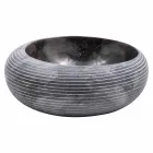 Lavabo sobre encimera de diseño circular en mármol hecho a mano, Bubbio Viadurini