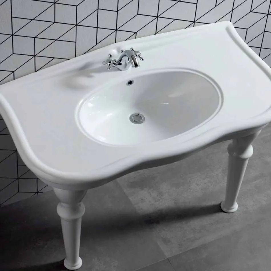 Lavabo con patas o sin cerámica L 110 cm, de Design Avise Viadurini