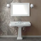 Lavabo tipo consola de columna en cerámica blanca Made in Italy - Wollie Viadurini