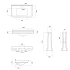 Lavabo tipo consola de columna en cerámica blanca Made in Italy - Wollie Viadurini