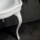 Lavabo consola clásico en cerámica blanca Made in Italy - Magda Viadurini