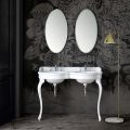 Lavabo consola clásico en cerámica blanca L 120 cm Made in Italy - Magda