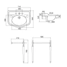 Lavabo consola con lavabo doble de cerámica, Made in Italy Vintage - Paulina Viadurini