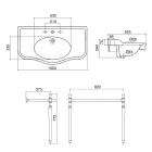Lavabo consola con lavabo doble de cerámica, Made in Italy Vintage - Paulina Viadurini