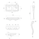 Lavabo consola en cerámica blanca con lavabo doble Made in Italy - Wollie Viadurini
