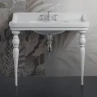 Consola de lavabo de cerámica blanca Made in Italy de estilo clásico - Wollie Viadurini