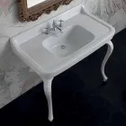 Lavabo consola en cerámica blanca de diseño clásico italiano, Swami. Viadurini