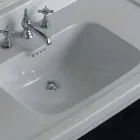 Lavabo consola en cerámica blanca de diseño clásico italiano, Swami. Viadurini