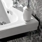Consola para lavabo 65 cm en cerámica con pies de metal, estilo vintage - Marwa Viadurini