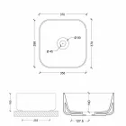 Lavabo de cerámica de 37x37cm hecho en la estrella de Italia, diseño moderno Viadurini