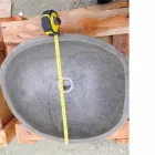 Lavabo sobre encimera artesanal en piedra natural Modern River - Aurea Viadurini