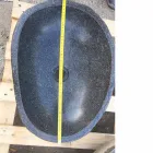 Lavabo sobre encimera artesanal en piedra natural Modern River - Aurea Viadurini