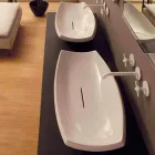Lavabo de cerámica blanca con diseño moderno hecho en Italia Laura Viadurini