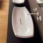 Lavabo de cerámica blanca con diseño moderno hecho en Italia Laura Viadurini