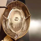 Lavabo sobre encimera de sobre encimera de cerámica y oro realizado en Italia Diseño de Oscar Viadurini