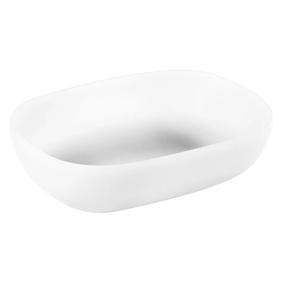 Lavabo sobre encimera de color en resina impresa Made in Italy - Elba Viadurini